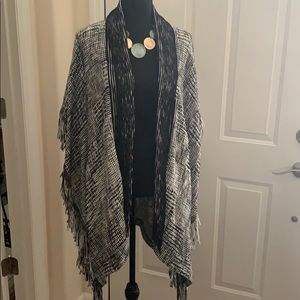 ZOZO Black and White Ruana Wrap